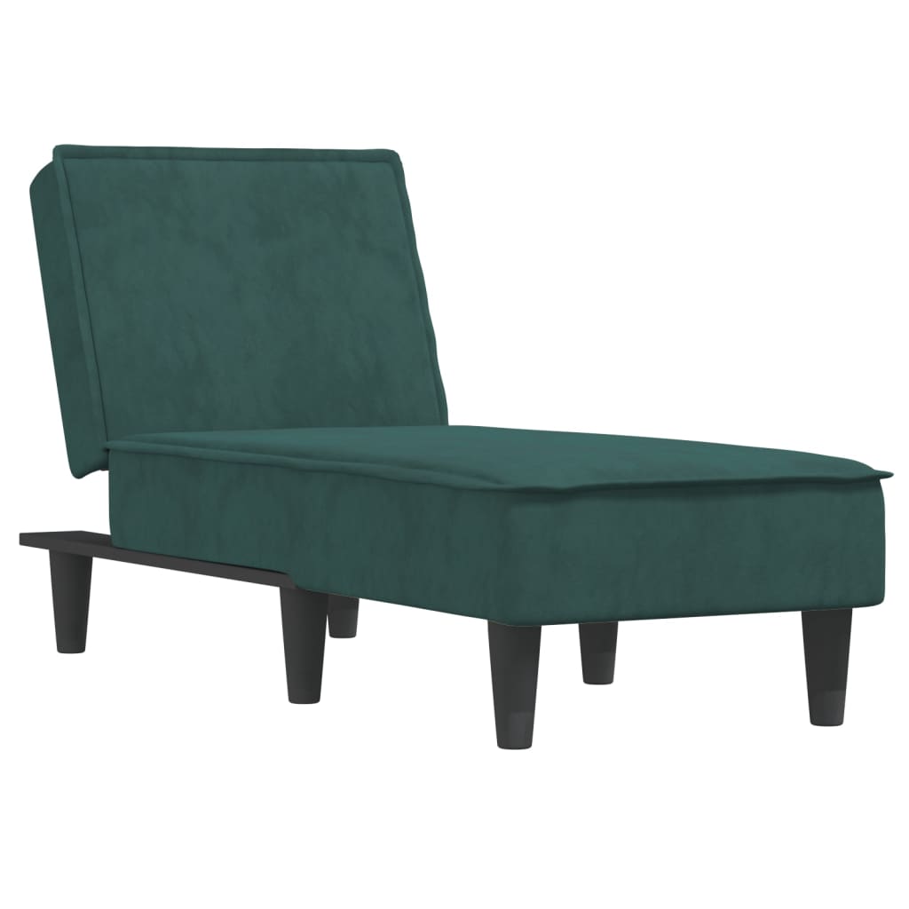 Chaise Longue in Velluto Verde Scuro - homemem39