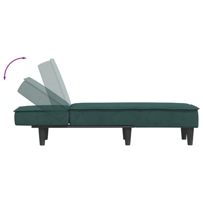 Chaise Longue in Velluto Verde Scuro - homemem39