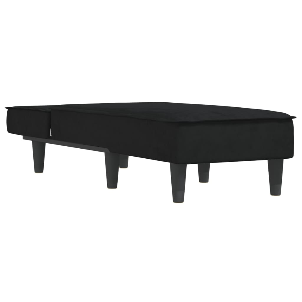 Chaise Longue in Velluto Nero - homemem39