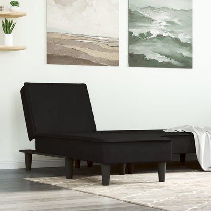 Chaise Longue in Velluto Nero - homemem39