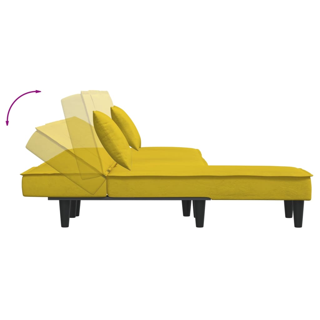 Chaise Longue in Velluto Giallo - homemem39