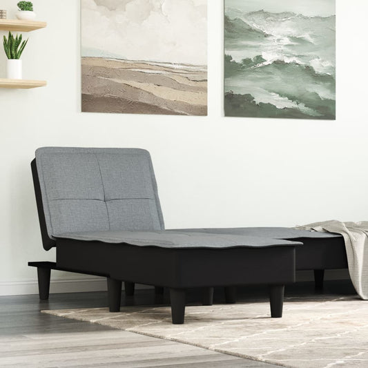 Chaise Longue in Tessuto Grigio Chiaro - homemem39