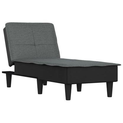 Chaise Longue in Tessuto Grigio Scuro - homemem39