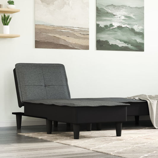 Chaise Longue in Tessuto Grigio Scuro - homemem39