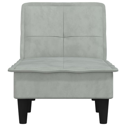 Chaise Longue in Velluto Grigio Chiaro