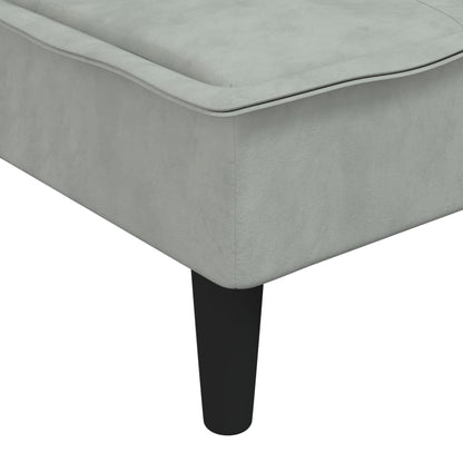 Chaise Longue in Velluto Grigio Chiaro