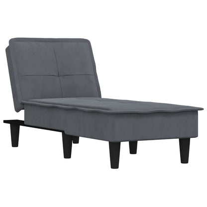Chaise Longue in Velluto Grigio Scuro - homemem39