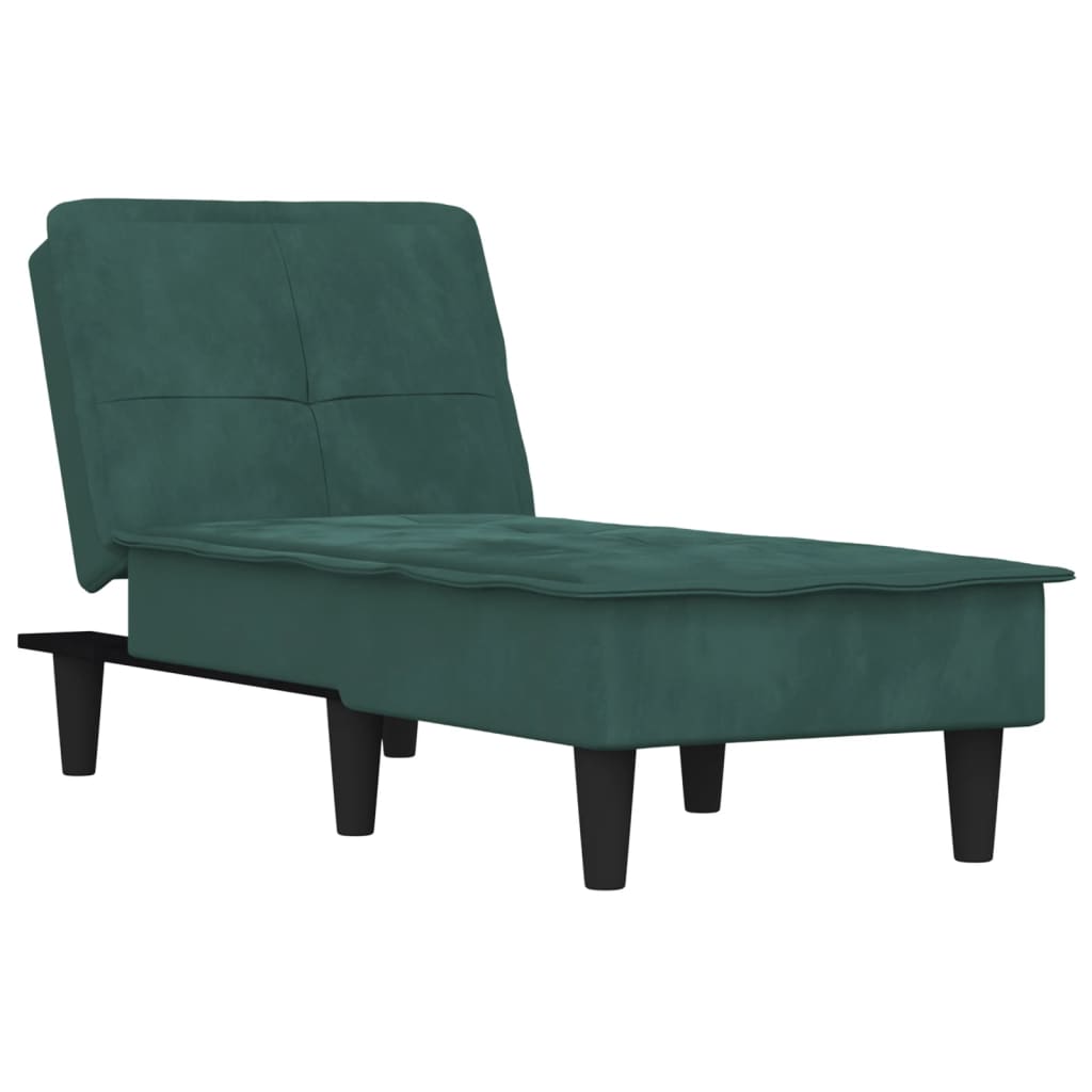 Chaise Longue in Velluto Verde Scuro