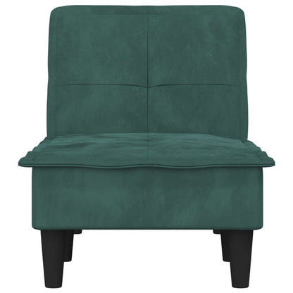 Chaise Longue in Velluto Verde Scuro