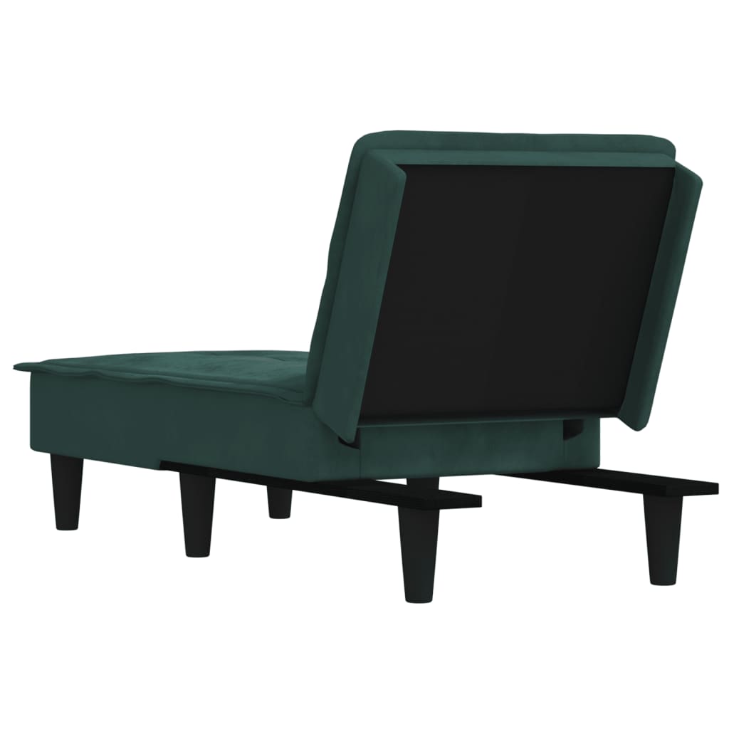 Chaise Longue in Velluto Verde Scuro - homemem39