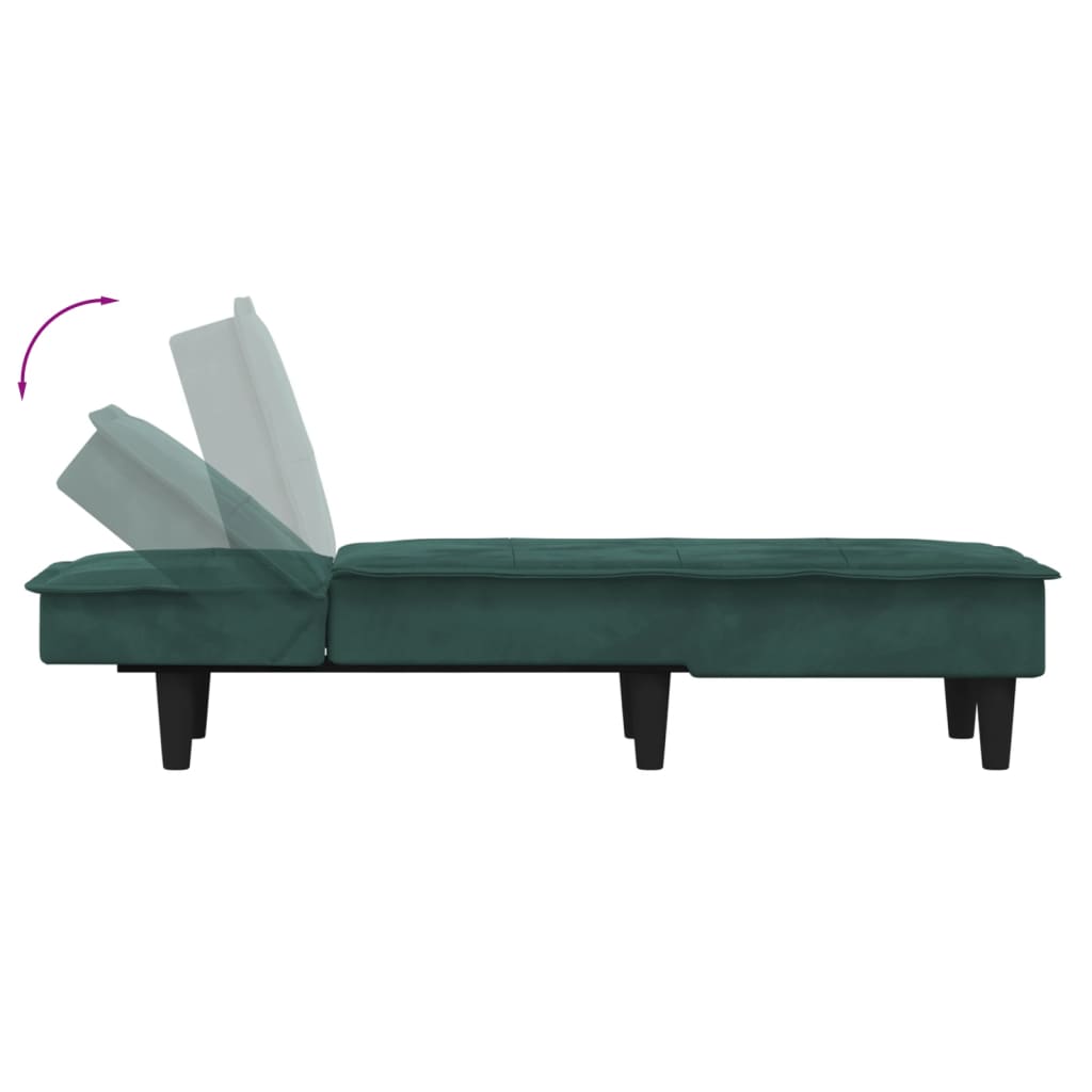 Chaise Longue in Velluto Verde Scuro - homemem39