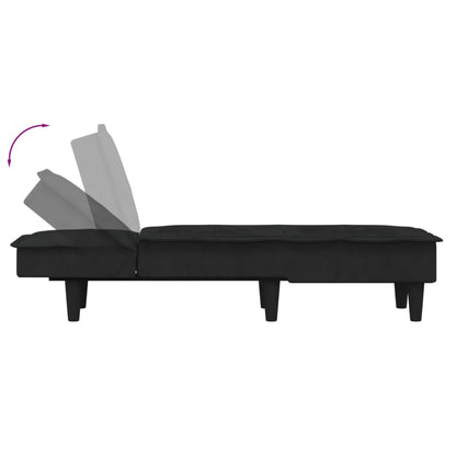 Chaise Longue in Velluto Nero - homemem39