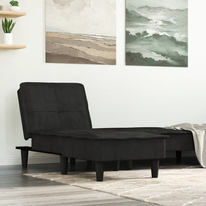 Chaise Longue in Velluto Nero - homemem39