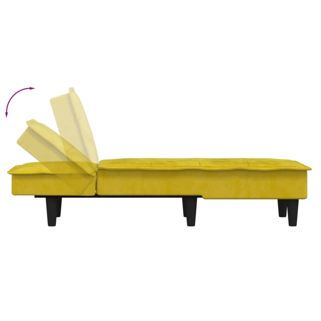 Chaise Longue in Velluto Giallo - homemem39