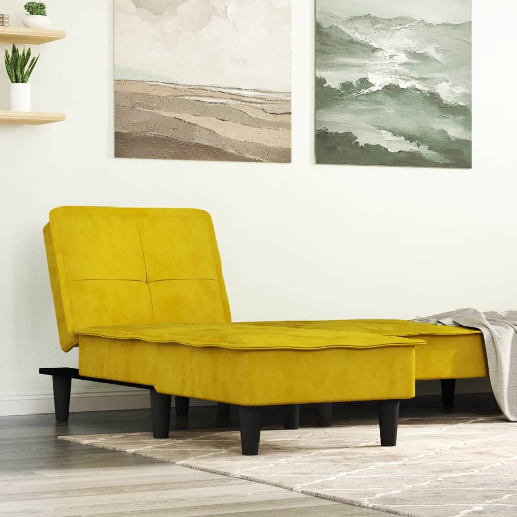 Chaise Longue in Velluto Giallo