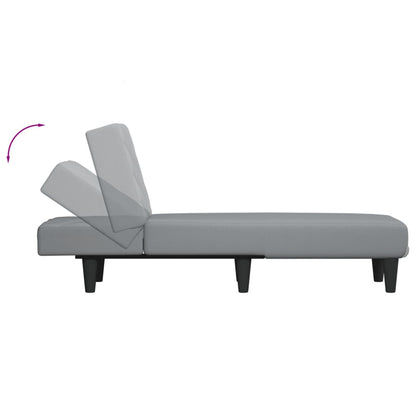 Chaise Longue in Tessuto Grigio Chiaro - homemem39