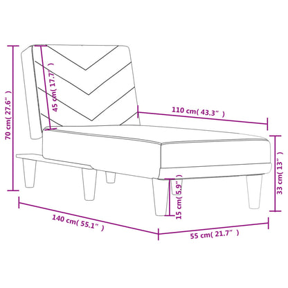 Chaise Longue in Tessuto Grigio Chiaro