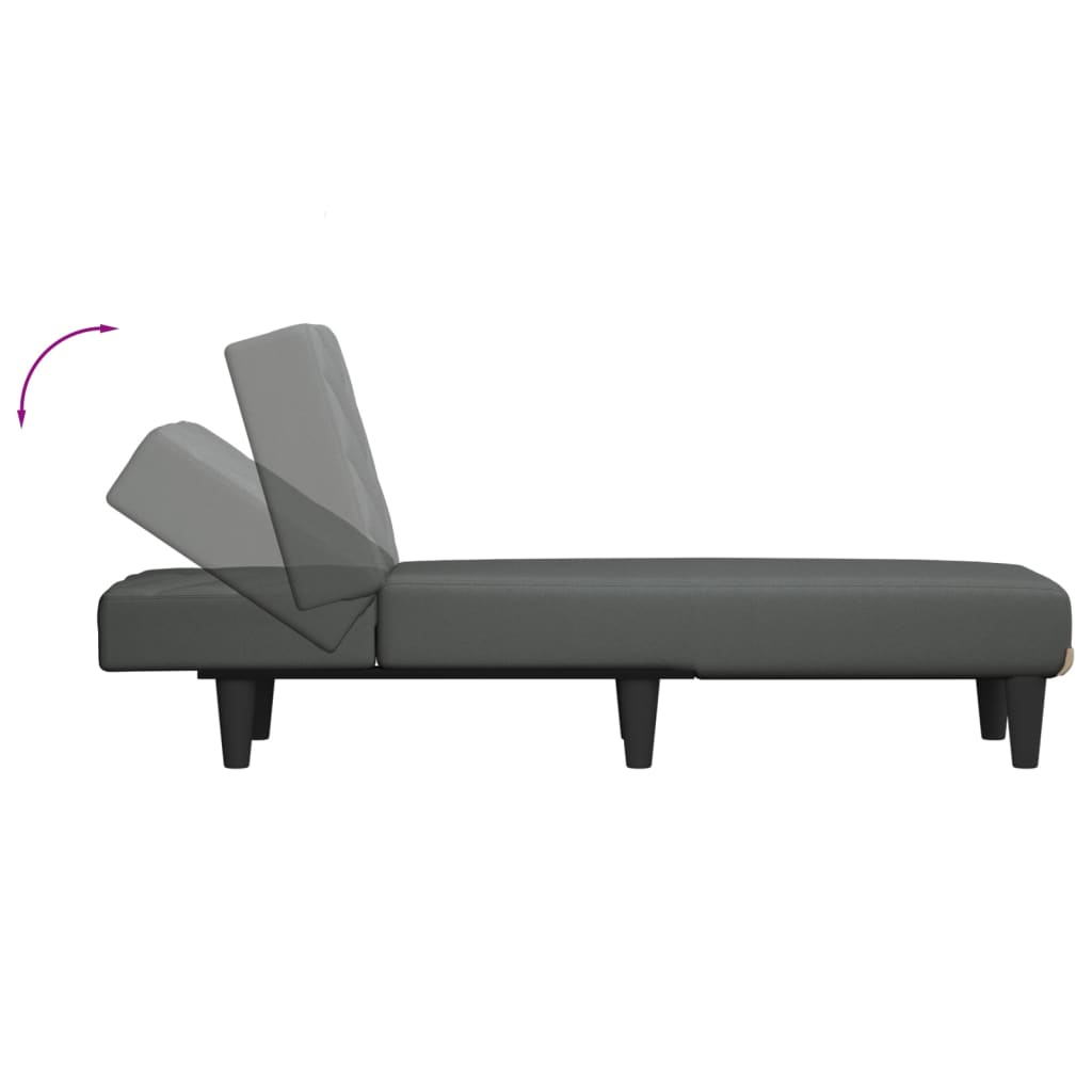 Chaise Longue in Tessuto Grigio Scuro