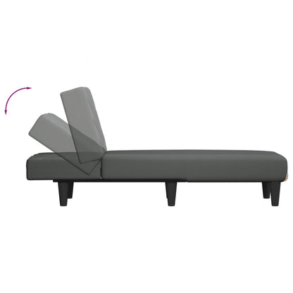 Chaise Longue in Tessuto Grigio Scuro - homemem39