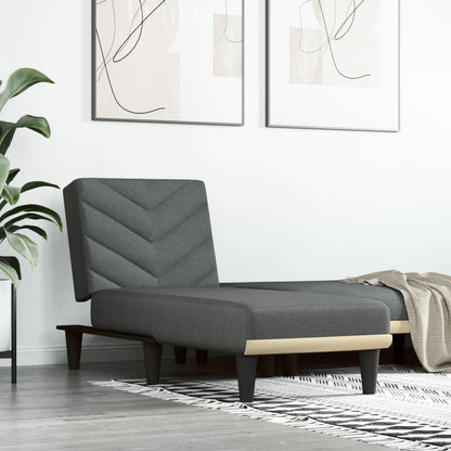 Chaise Longue in Tessuto Grigio Scuro - homemem39