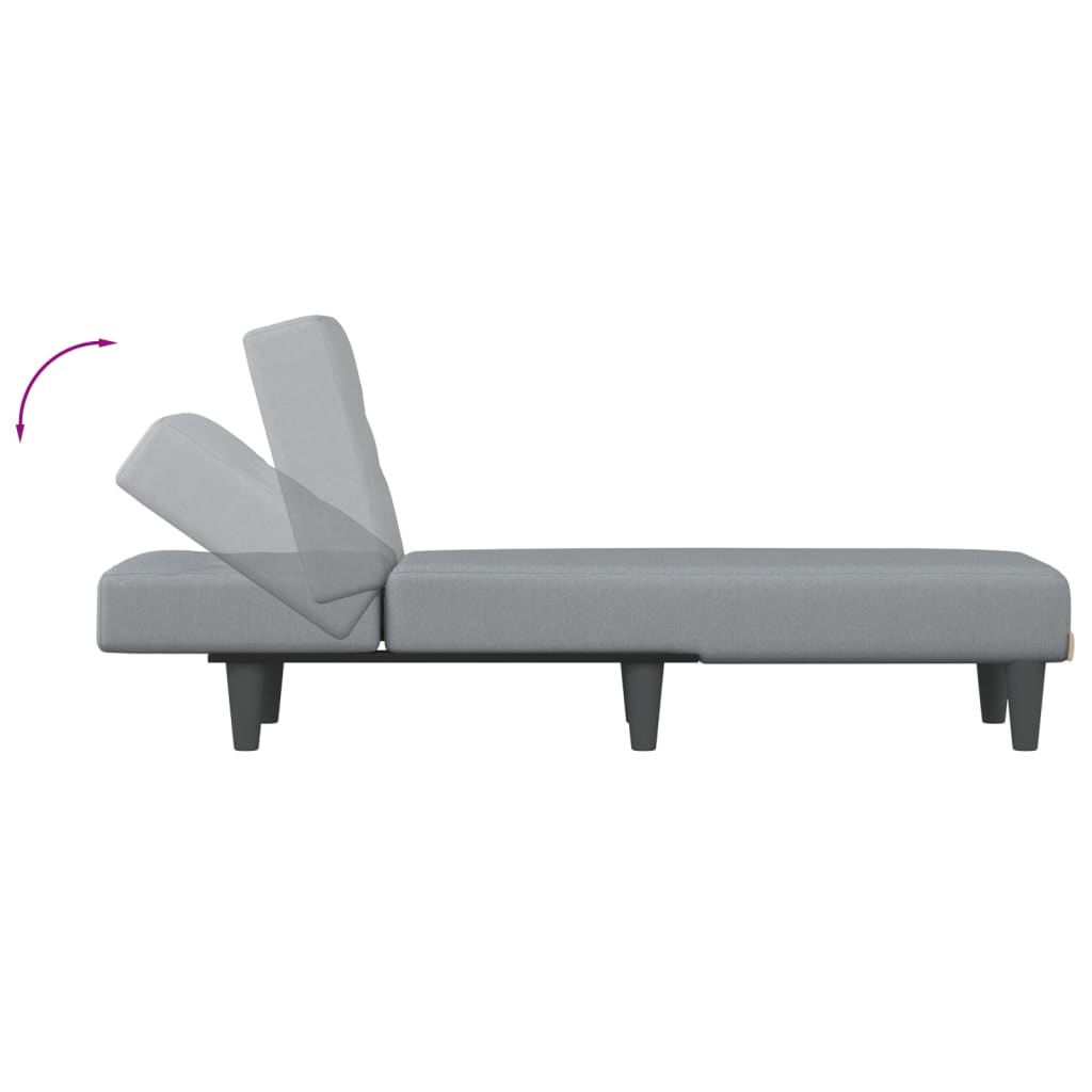 Chaise Longue in Tessuto Grigio Chiaro - homemem39