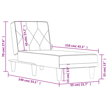 Chaise Longue in Tessuto Grigio Chiaro - homemem39