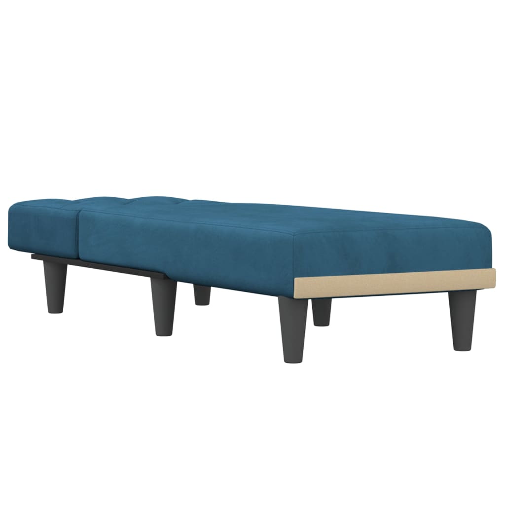 Chaise Longue in Velluto Blu