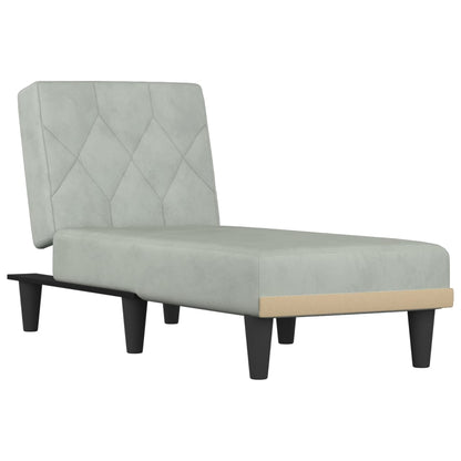 Chaise Longue in Velluto Grigio Chiaro - homemem39