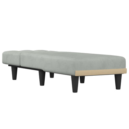 Chaise Longue in Velluto Grigio Chiaro - homemem39