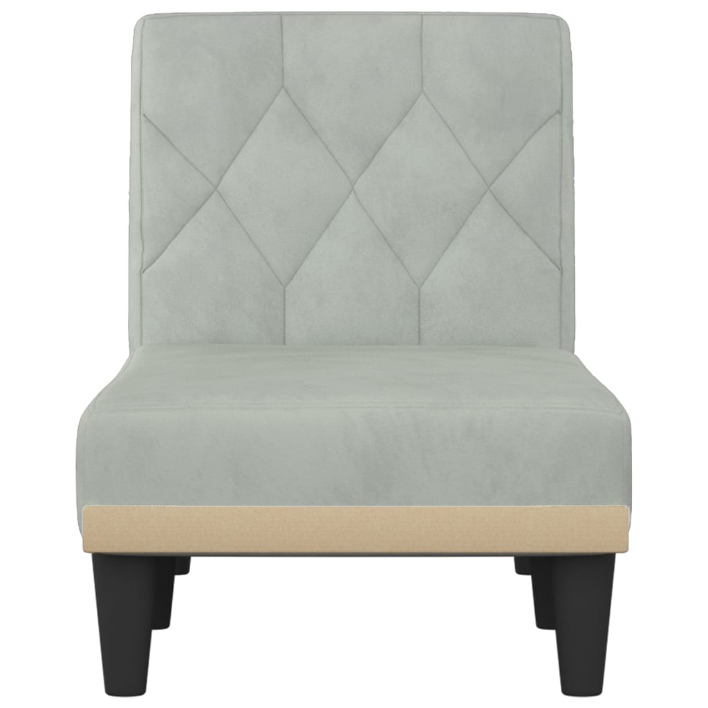 Chaise Longue in Velluto Grigio Chiaro