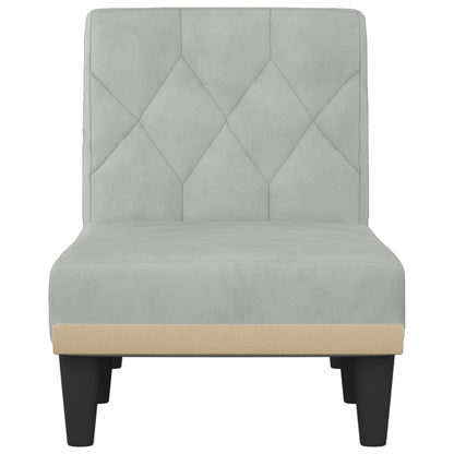 Chaise Longue in Velluto Grigio Chiaro - homemem39