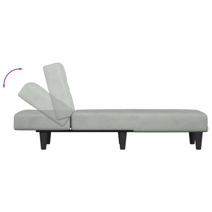 Chaise Longue in Velluto Grigio Chiaro - homemem39