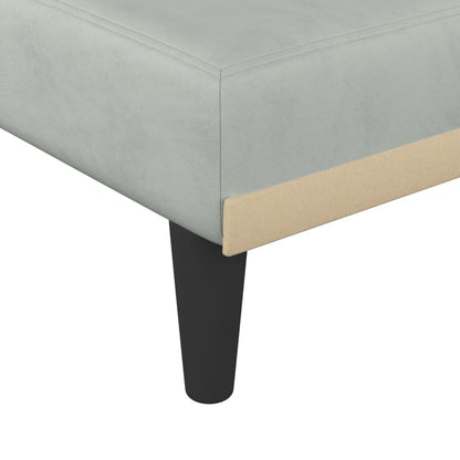 Chaise Longue in Velluto Grigio Chiaro - homemem39