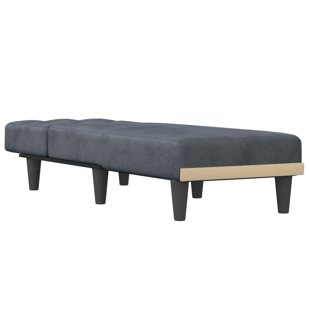 Chaise Longue in Velluto Grigio Scuro - homemem39
