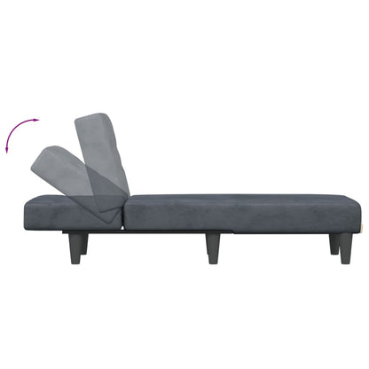 Chaise Longue in Velluto Grigio Scuro