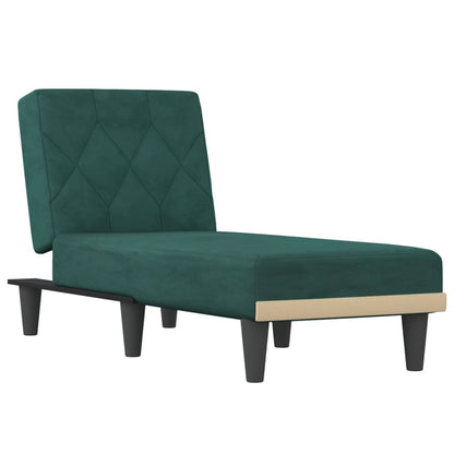 Chaise Longue in Velluto Verde Scuro - homemem39