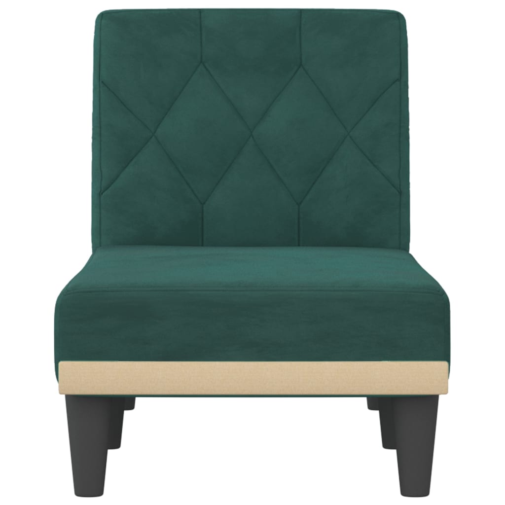 Chaise Longue in Velluto Verde Scuro - homemem39