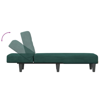 Chaise Longue in Velluto Verde Scuro - homemem39