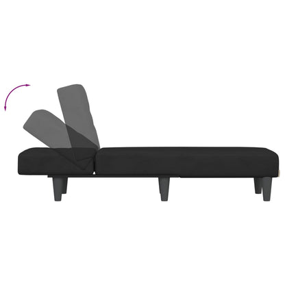 Chaise Longue in Velluto Nero - homemem39