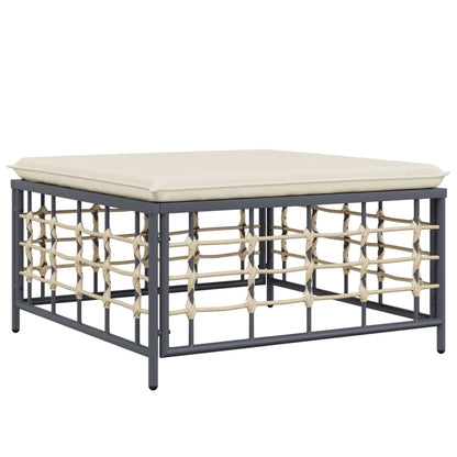 Set Divani da Giardino 10pz con Cuscini Antracite in Polyrattan - homemem39