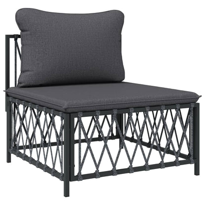 Set Salotto da Giardino 4 pz con Cuscini in Acciaio Antracite | homemem39