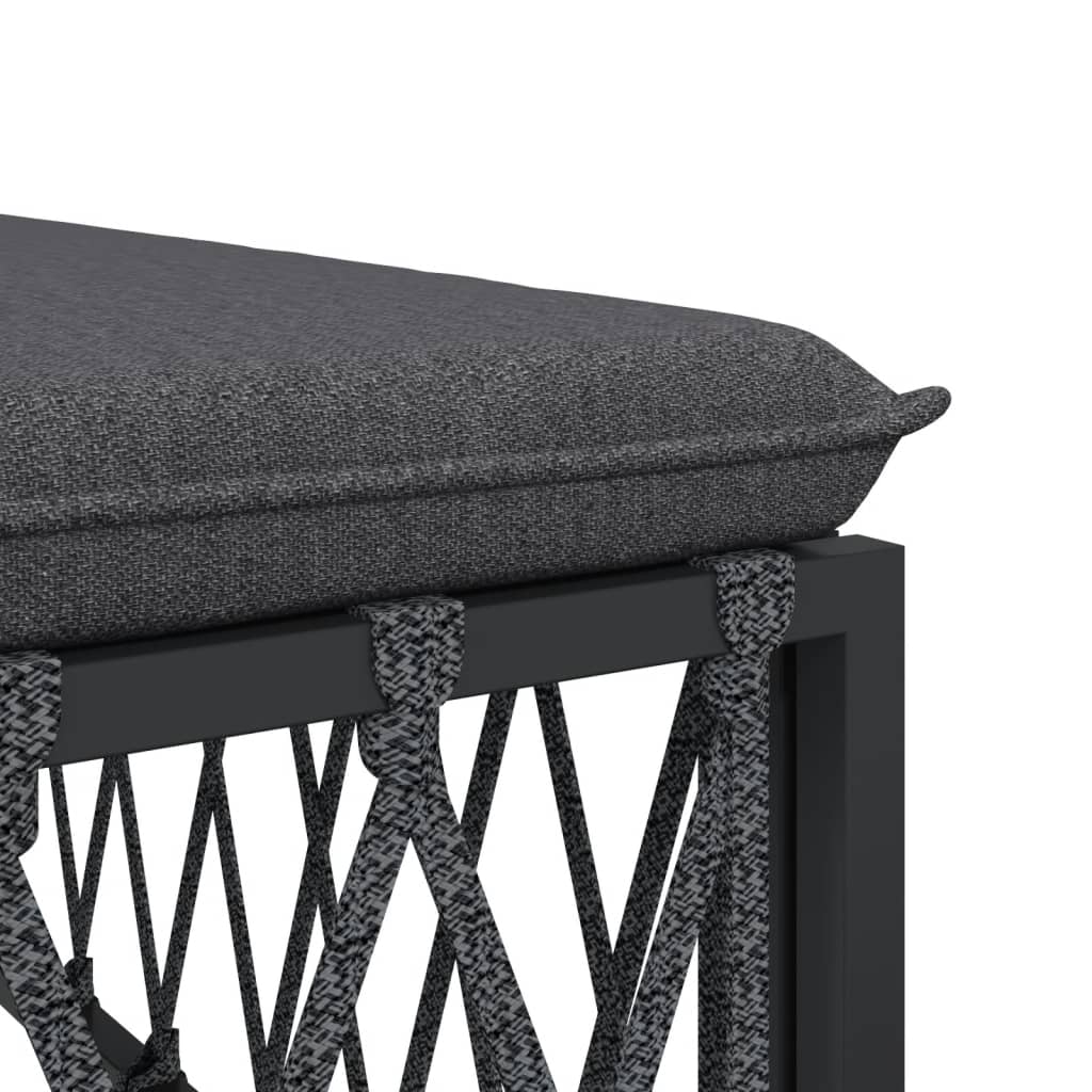 Set Salotto da Giardino 6 pz con Cuscini in Acciaio Antracite | homemem39