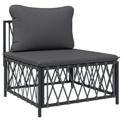 Set Salotto da Giardino 3 pz con Cuscini in Acciaio Antracite | homemem39