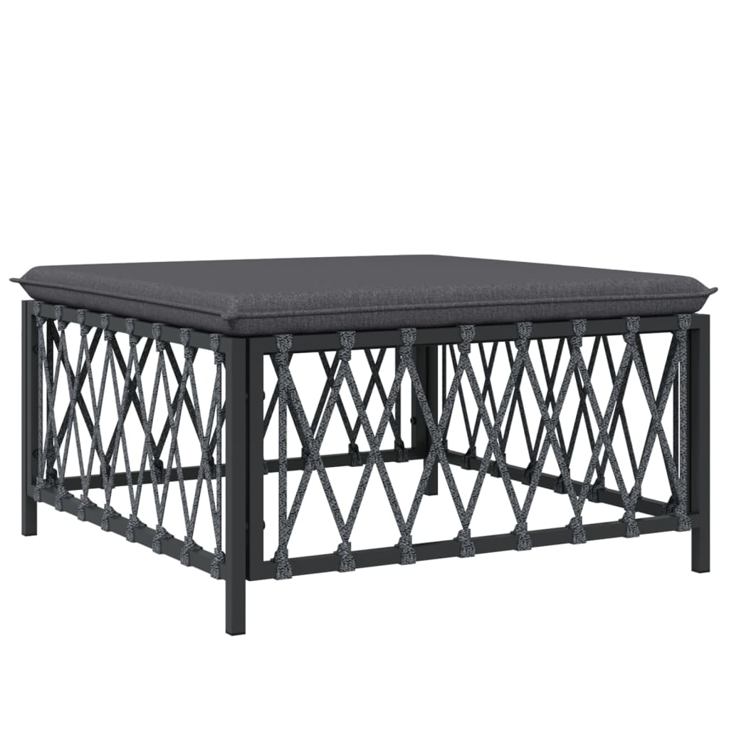 Set Salotto da Giardino 3 pz con Cuscini in Acciaio Antracite | homemem39