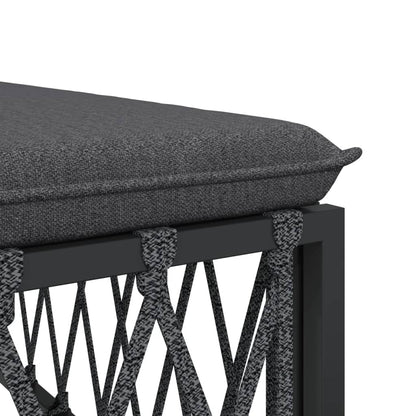 Set Salotto da Giardino 3 pz con Cuscini in Acciaio Antracite | homemem39