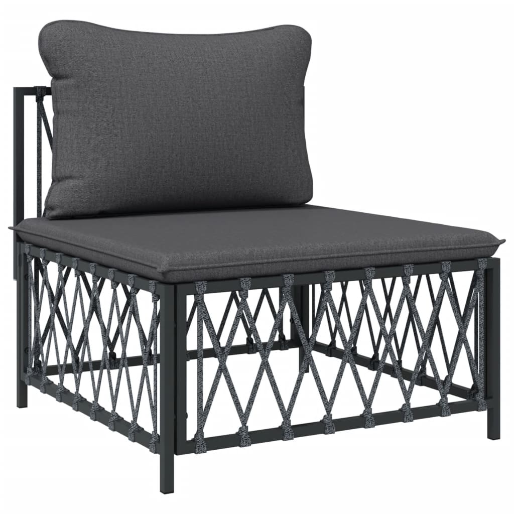 Set Salotto da Giardino 4 pz con Cuscini in Acciaio Antracite | homemem39