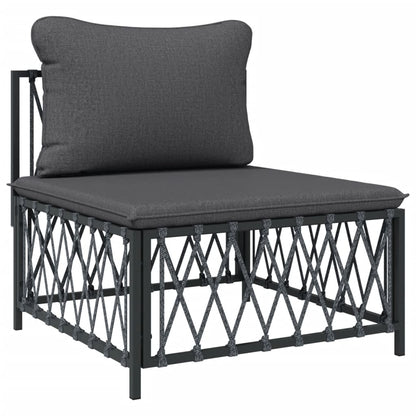 Set Salotto da Giardino 4 pz con Cuscini in Acciaio Antracite | homemem39
