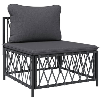 Set Salotto da Giardino 5 pz con Cuscini in Acciaio Antracite | homemem39