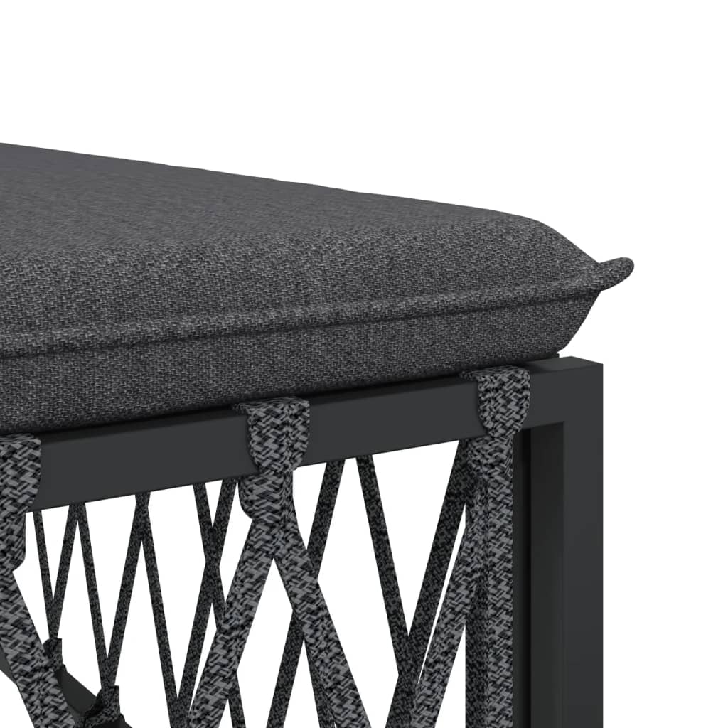 Set Salotto da Giardino 5 pz con Cuscini in Acciaio Antracite | homemem39