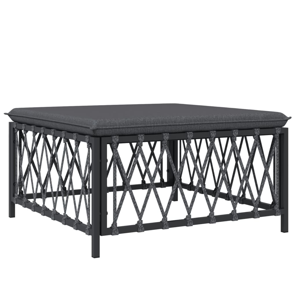 Set Salotto da Giardino 7 pz con Cuscini Antracite in Acciaio | homemem39